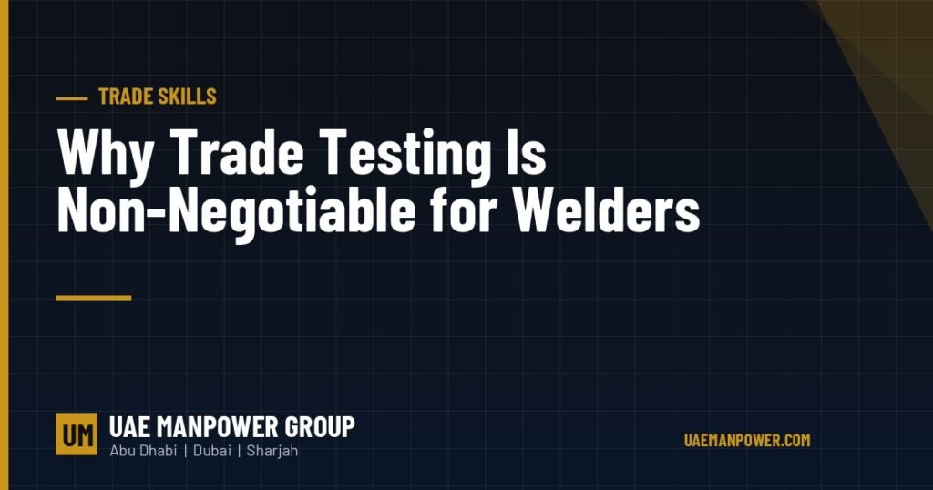 Trade testing welders for oil and gas projects in the UAE
